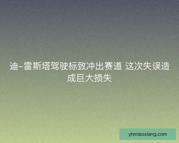 迪-雷斯塔驾驶标致冲出赛道 这次失误造成巨大损失 迪-雷斯塔驾驶标致冲出赛道 这次失误造成巨大损失