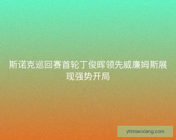 斯诺克巡回赛首轮丁俊晖领先威廉姆斯展现强势开局