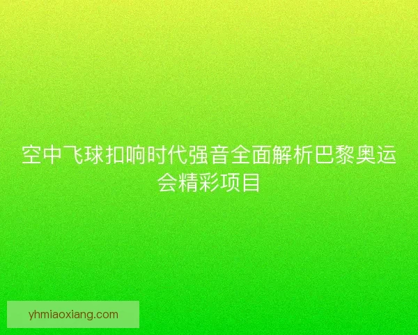 空中飞球扣响时代强音全面解析巴黎奥运会精彩项目